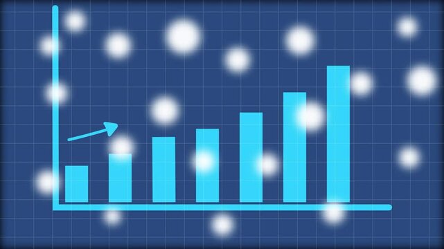 Business Financial Growing Business Income And Earnings. Finance business graph chart with uparrow. Hi-tech style business concept technology chart with grid. 4k video.
