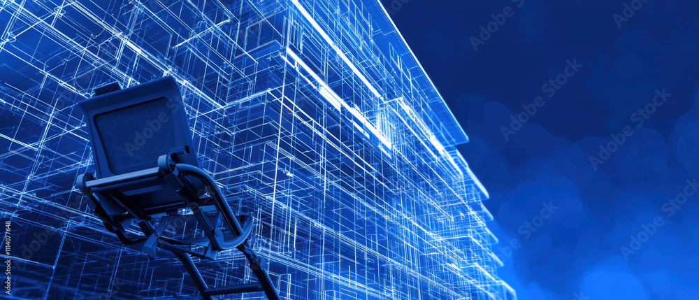Aufkleber disability wheelchair workplace diverse team concept. a digital rendering of a modern building struc