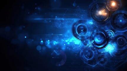 A modern background featuring futuristic digital gears. 