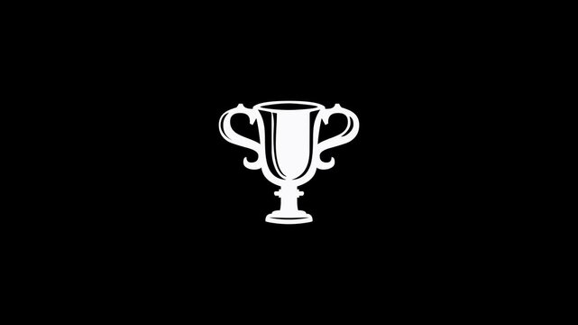 Winner cup icon. Champion trophy symbol, sport award sign. 4k video.