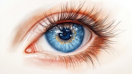 Detailed blue human eye illustration
