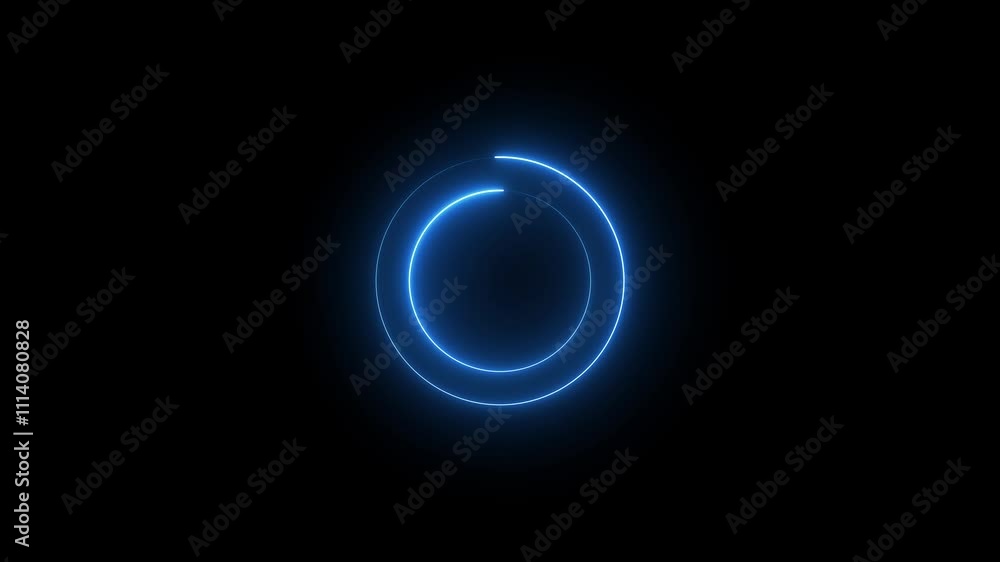 Poster searching process in futuristic interface.radar signal concept.. glowing flow circle background. led