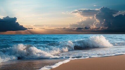 Naklejka premium Seascape with Dramatic Sky