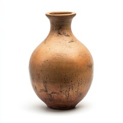 Stylish Clay Vase isolated on white background