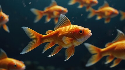 Golden Fish Underwater