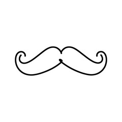Linear mustache icon isolated on white background. Black mustache symbol. Vector illustration