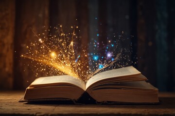 Book with magic light