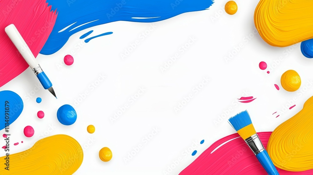 Poster a colorful abstract art piece symbolizing the creation of video with stock.