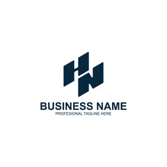 Fototapeta premium business logo hn initial icon with creative vector illustration