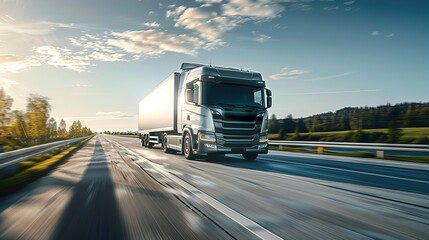 The logistics vehicle is on the road