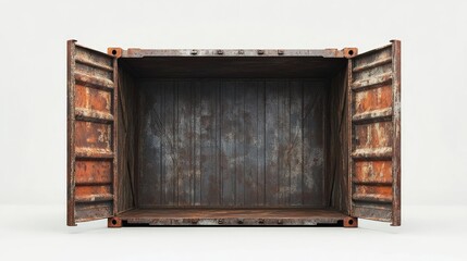 Cargo container box open, container insolated on white background, 3D illustration