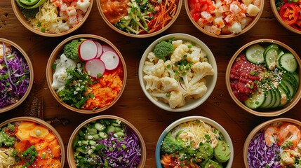 A selection of freshly made fast food cauliflower 