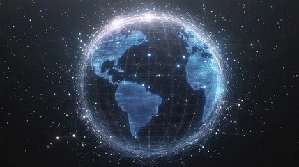 Naklejka premium Digital globe network representations global connectivity and technology transparent background