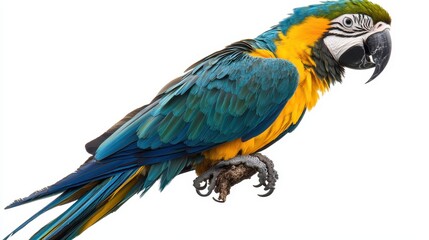 Fototapeta premium Macaw bird animal parrot white background.