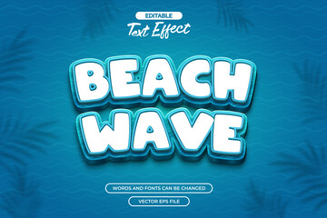 Beach wave editable text effect
