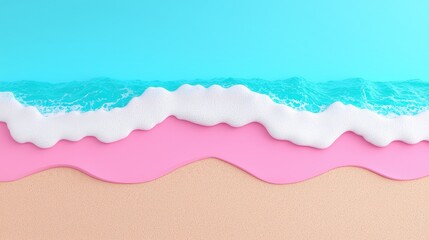 Fototapeta premium With a calm ocean and pastel sky, this serene beach scene invokes peace and tranquility.