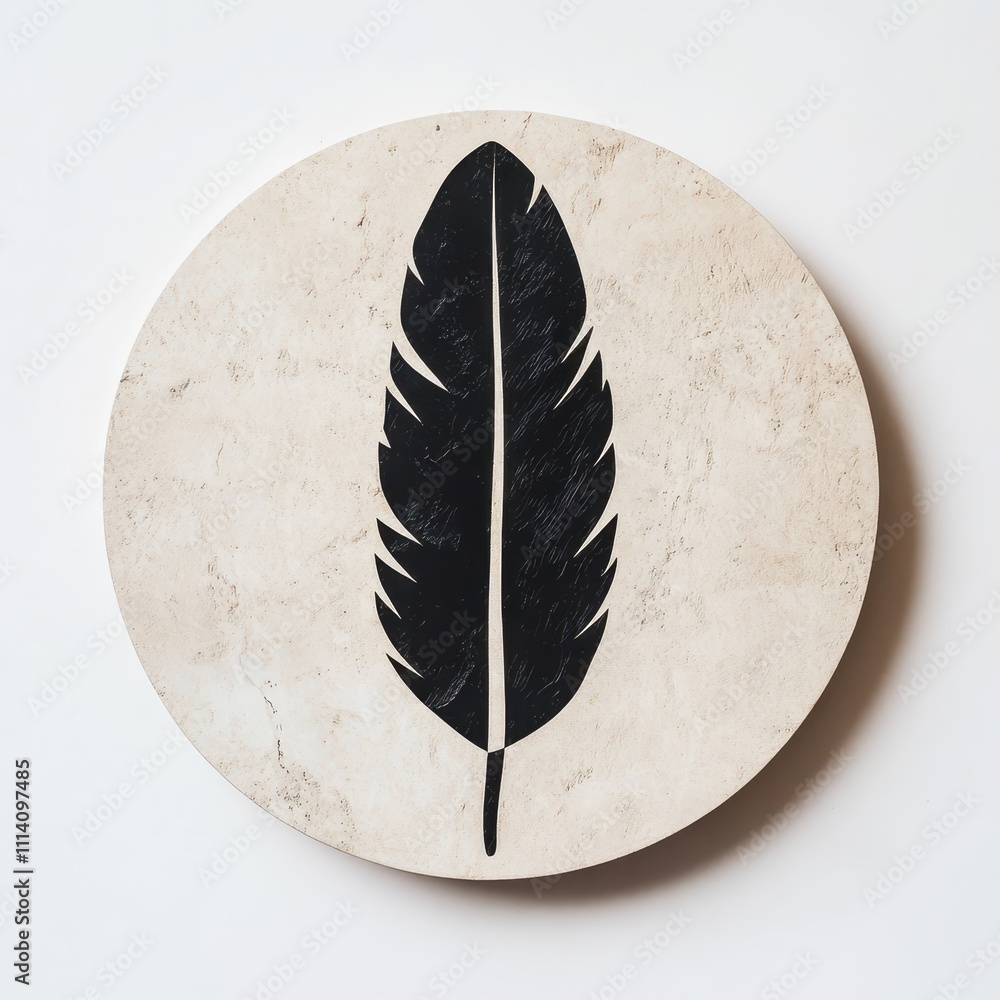 Poster a striking emblem on a stark white backdrop representing ethical sourcing and commitment to sustaina