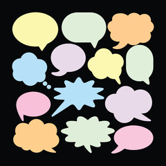 Modern Playful Speech Bubbles with Flat Color Layer Transitions.