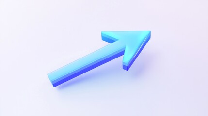 blue 3D arrow pointing upwards