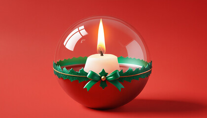 Christmas candle and christmas ball, Ai generated images