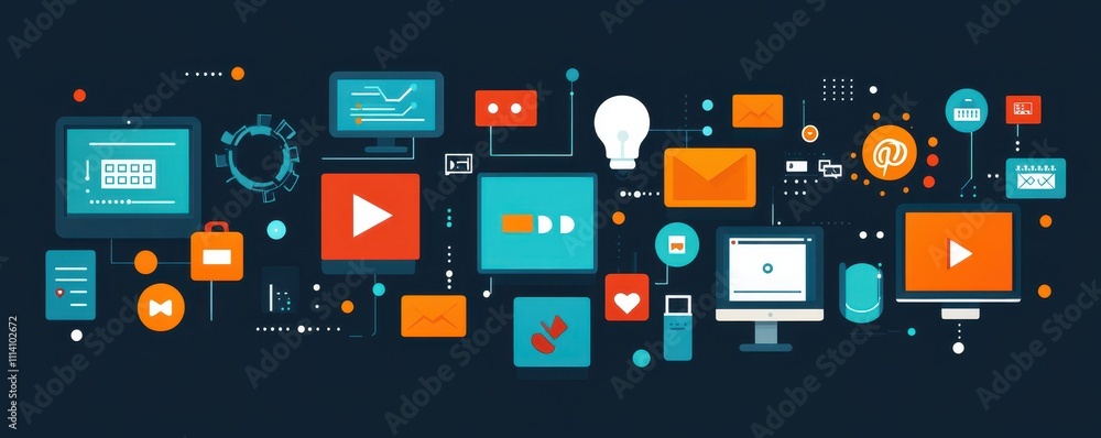 Poster innovative it risk management solutions with interactive data security graphics for social media pro