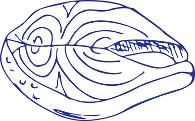 Grilled fish illustration