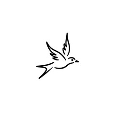 Obraz premium Simple bird logo vector for product and brand needs with a transparent background HD