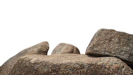 Rock Isolated, stone podium, Cliff mountain on white background well material design exhibition...