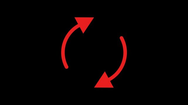 Two red arrow spinning loop Animation