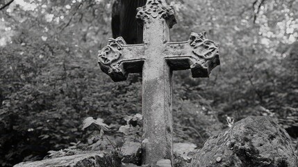 Graveyard cemetery outdoors cross.