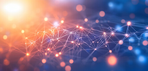 Global Network's 3D Rendering Set Against a Blurry Background.