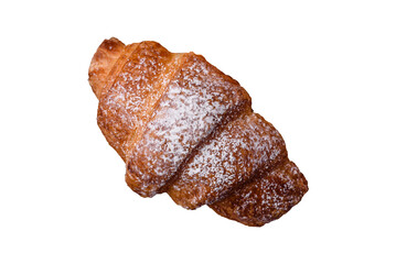 Fresh crispy sweet croissant with chocolate filling