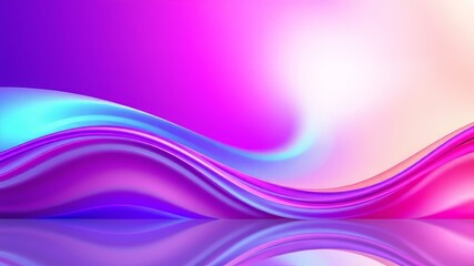 Fototapeta premium Abstract Purple Pink Blue Gradient Wave Banner, Vibrant Colors, Smooth Transition, AI Art