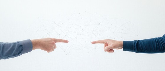 Obraz premium Two hands reaching out, symbolizing connection and communication.