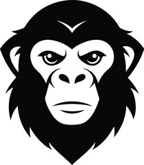 Fototapeta premium Head Chimpanzee Logo icon design illustration template