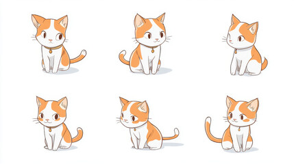Fototapeta premium kitty chef, dressed in white chef dress, orange stripes, long thick tail, strips on face, 