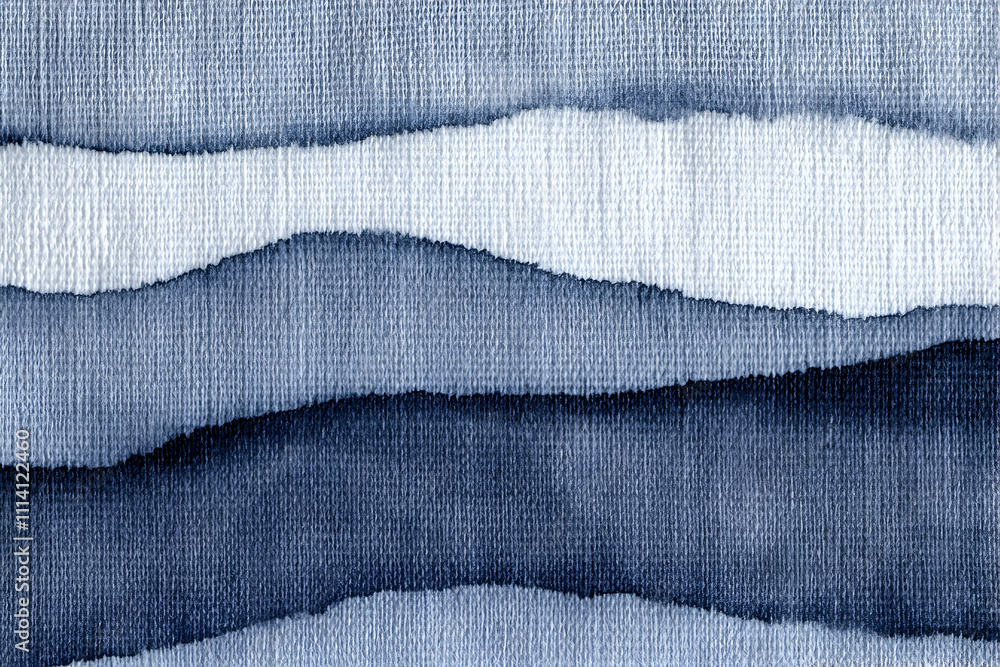 Aufkleber abstract watercolor texture on canvas with shades of blue and white, creating a layered, wavy patter
