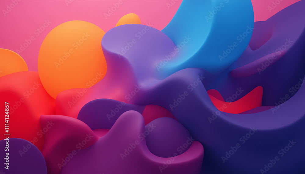 Poster vibrant swirls of color create a mesmerizing abstract landscape in a playful artistic composition