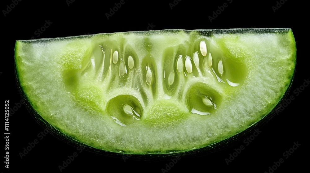 Poster slice of cucumber isolated on transparent background