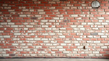 Grunge Red Brick Wall Texture, Distressed, Shabby, Empty, Copyspace