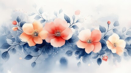 Elegant floral watercolor illustration