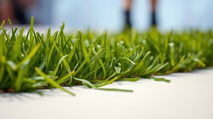 Lush Green Grass Closeup on White Background - Design & Photography