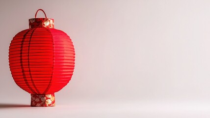 Obraz premium Red paper lantern, Asian design, isolated on white background.