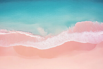 Fototapeta premium Summer travel beach theme background top view. 