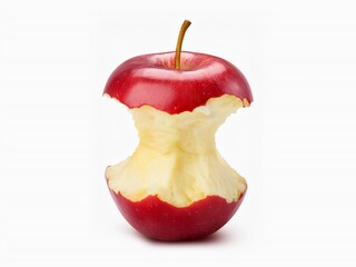 Bitten apple isolated on white background with clipping path and full depth of field.