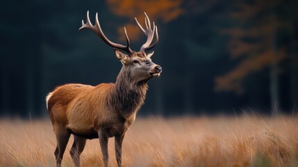 Fototapeta premium PNG Red deer wildlife antler animal.