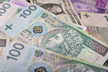 Pieniądze gotówka płatności w różnych walutach 