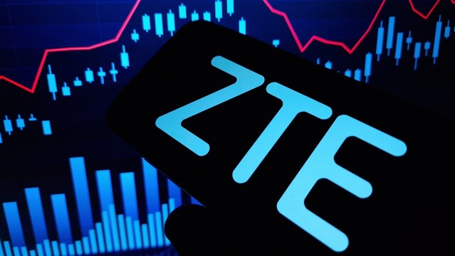 Konskie, Poland - December 02, 2024: ZTE company logo displayed on mobile phone