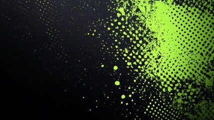 Dynamic green paint splatter on a black background, symbolizing creativity, abstract art, and energetic design for artistic projects.