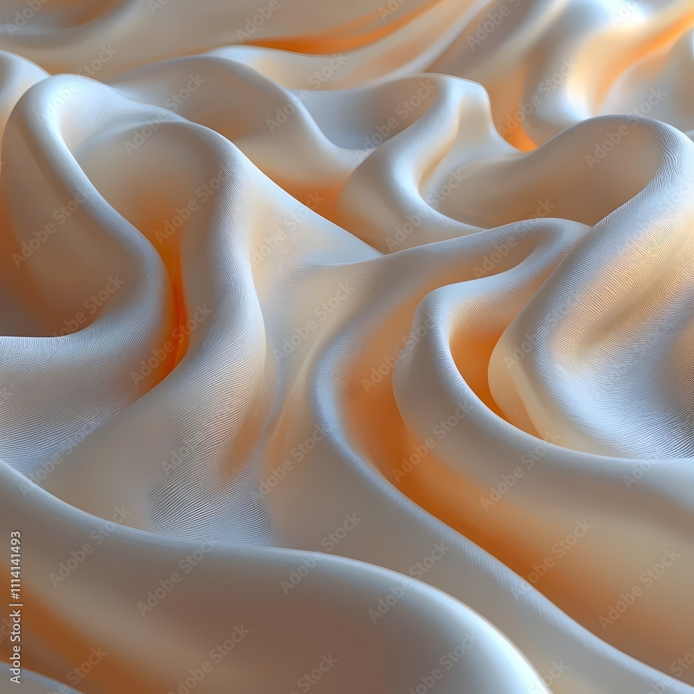 Aufkleber an elegant close-up of soft, flowing fabric in warm, peach tones, creating an inviting and serene at